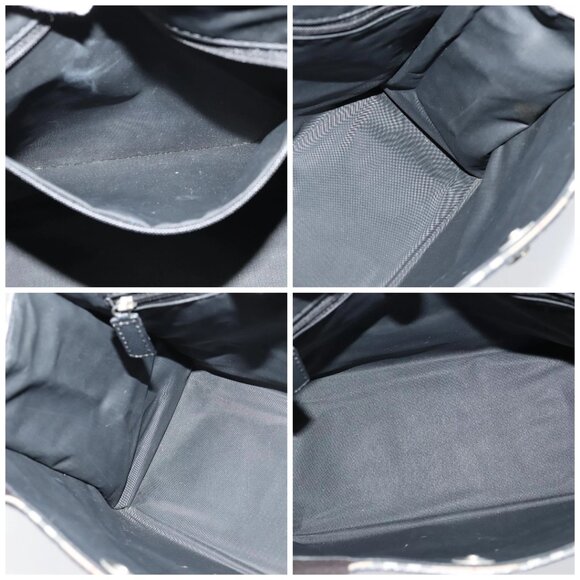 BURBERRY Nova Check Hand Bag Nylon Beige Black Silver Auth - Picture 14 of 16